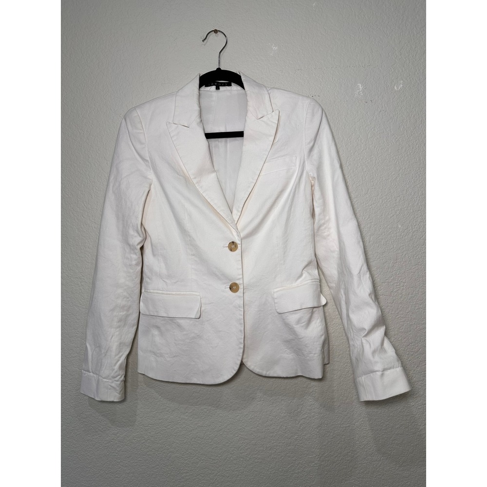 Theory Women's Cream Two-Button Blazer